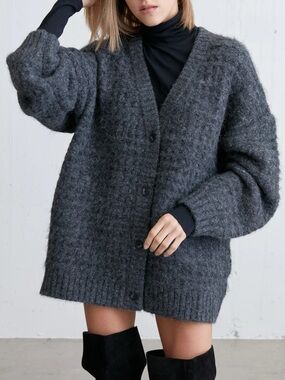 Oak + Fort Oversized Fuzzy Cardigan
